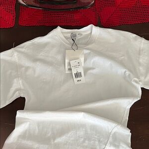 Toteme twisted jersey tee top off White Short Sleeve organic cotton small